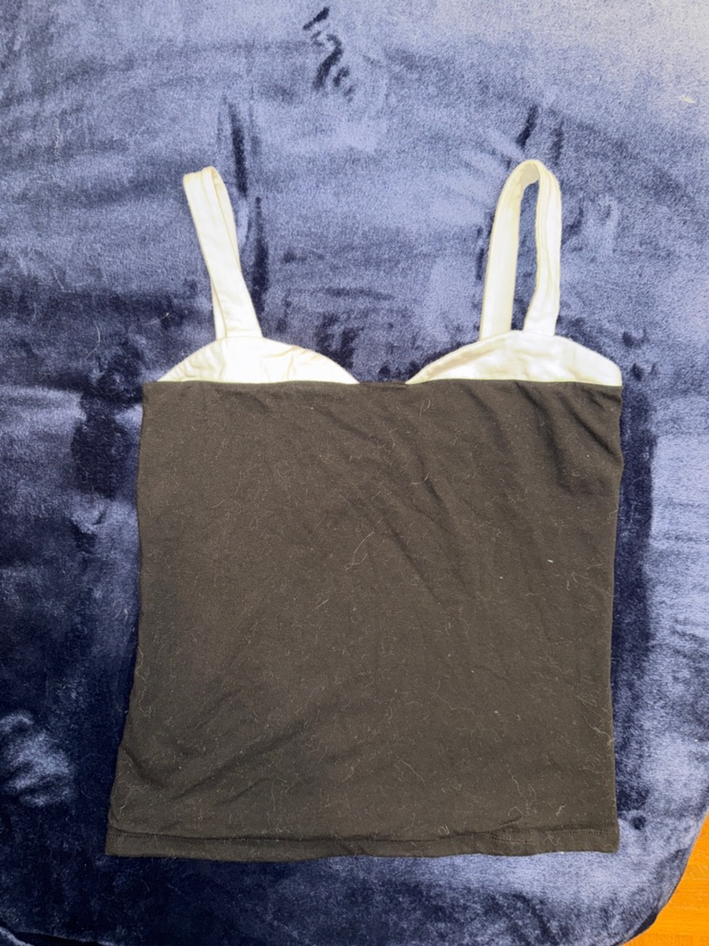 Black Tank Top with white Straps